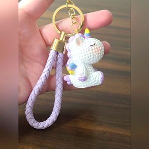 New Kawaii Lavender Unicorn Hard Resin Keychain